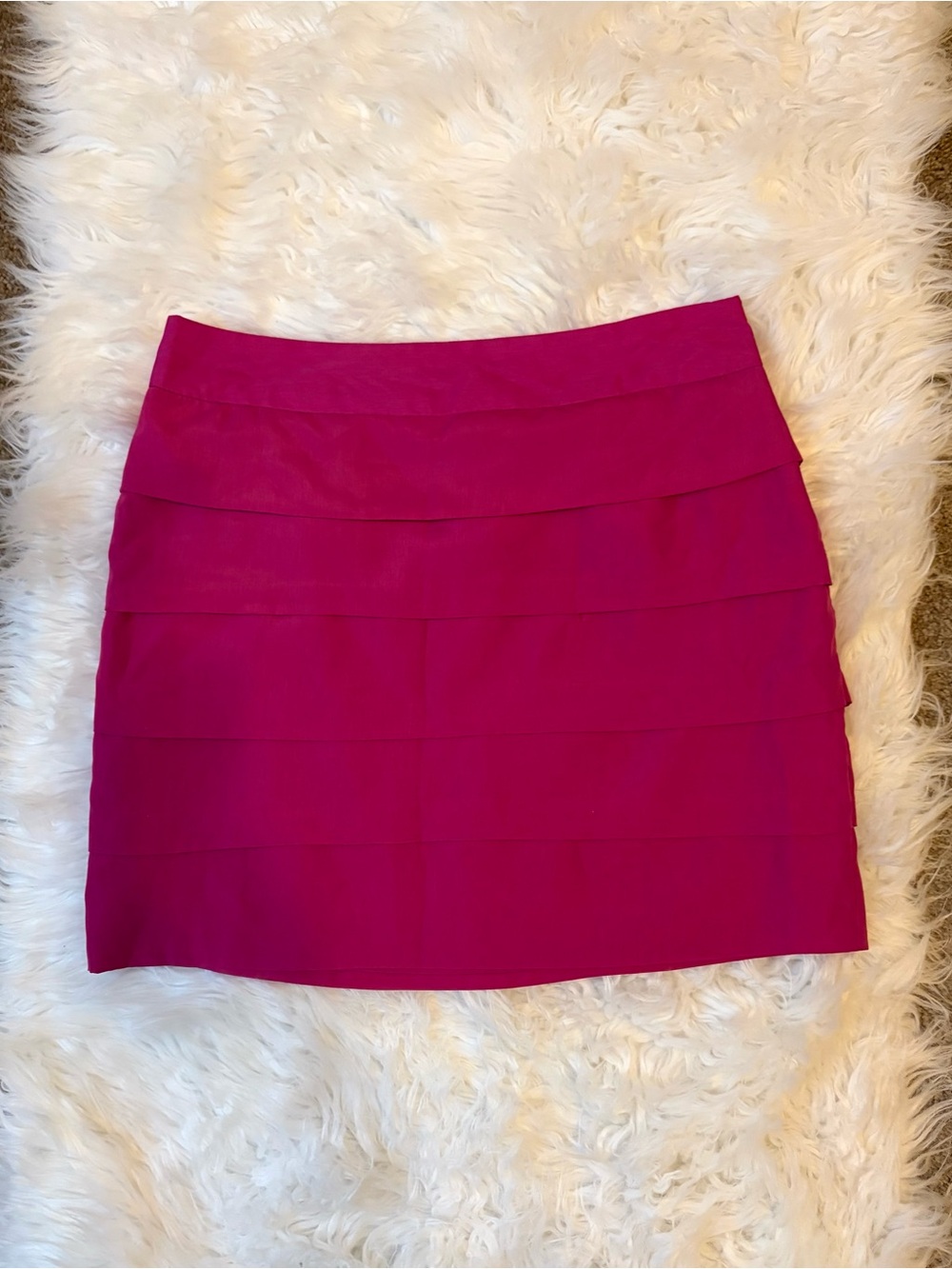 Vibrant Pink Tiered Mini Skirt
